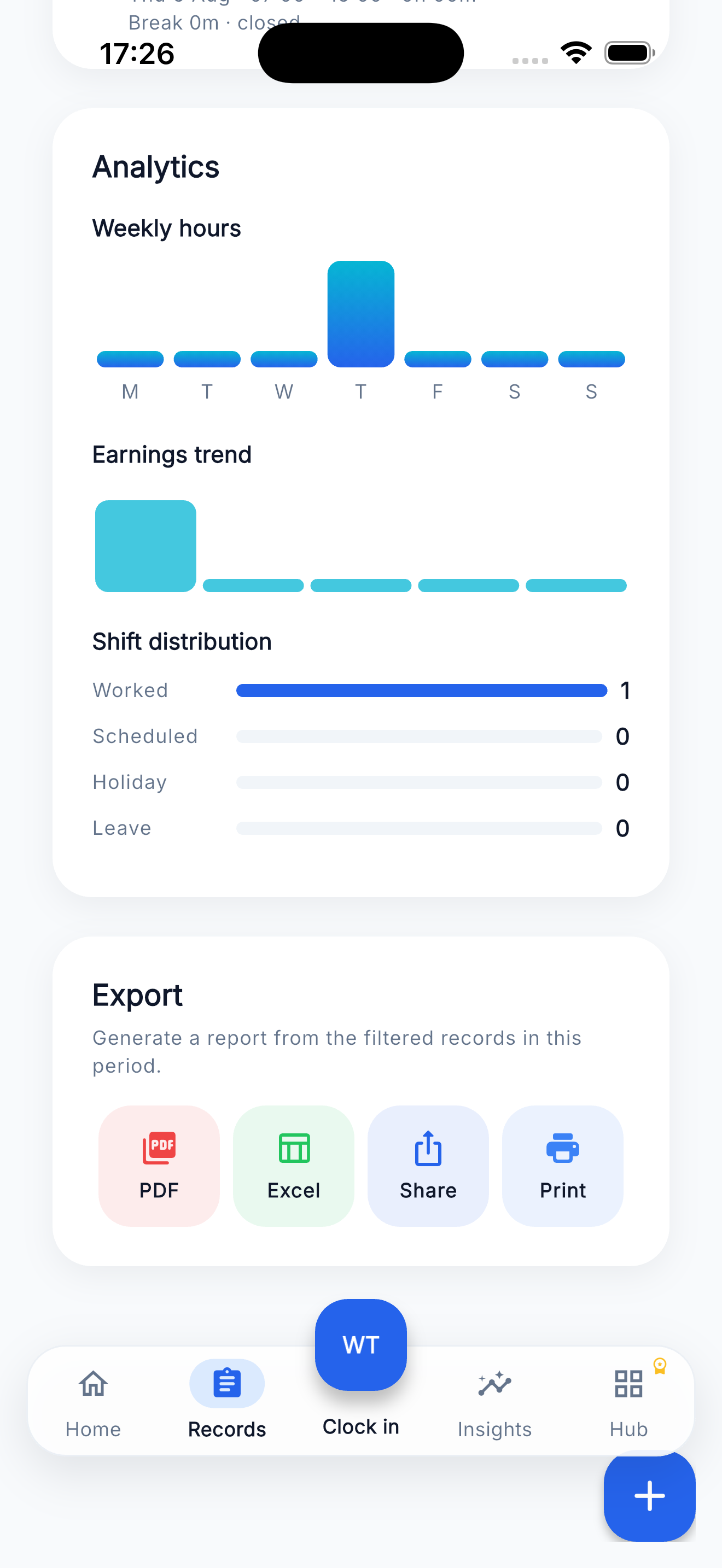 WorkTrack Pro Reports